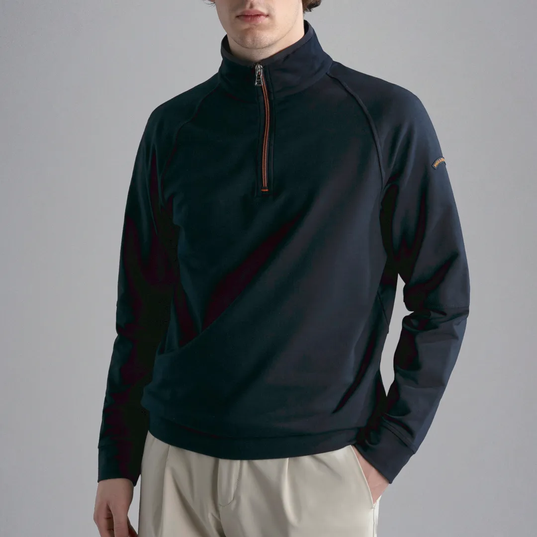 Paul & Shark Stretch Cotton Half Zip Sweat - Navy