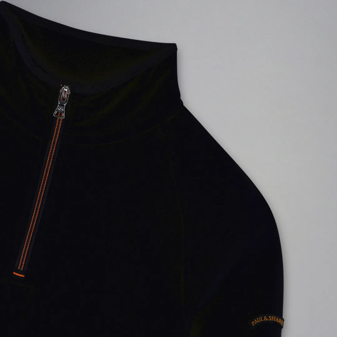 Paul & Shark Stretch Cotton Half Zip Sweat - Navy