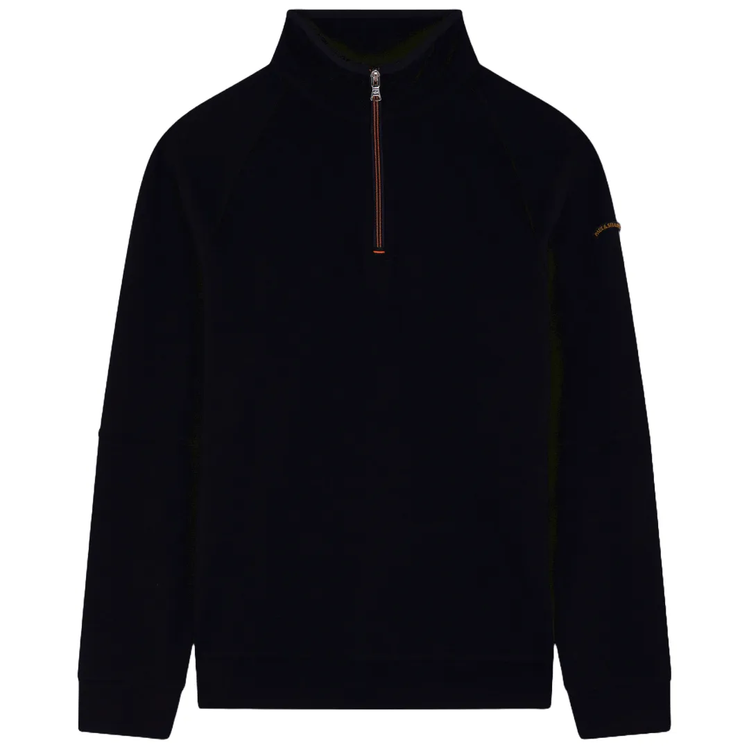 Paul & Shark Stretch Cotton Half Zip Sweat - Navy