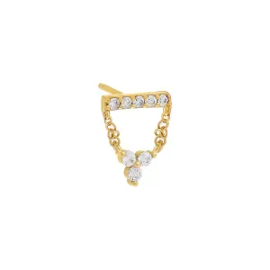 Pavé Bar X Cluster Chain Stud Earring