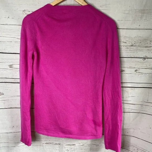 Peck &amp; Peck Womens Sz Small Pink 100% Pure Cashmere Sweater V Neck Soft