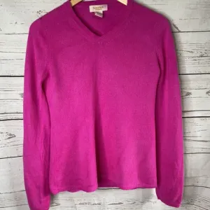 Peck &amp; Peck Womens Sz Small Pink 100% Pure Cashmere Sweater V Neck Soft
