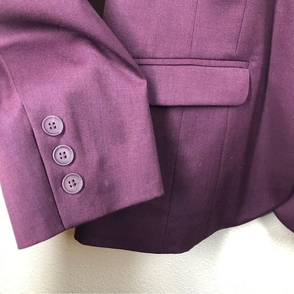 Pendleton Wool Skirt Suit Set One Button Blazer Jacket Purple 14