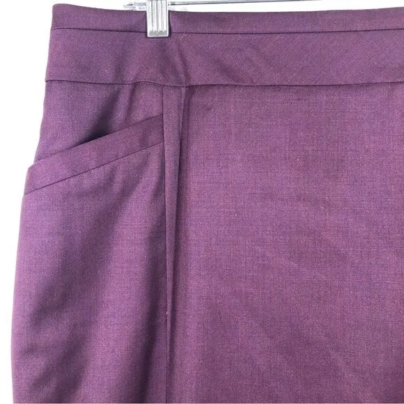 Pendleton Wool Skirt Suit Set One Button Blazer Jacket Purple 14