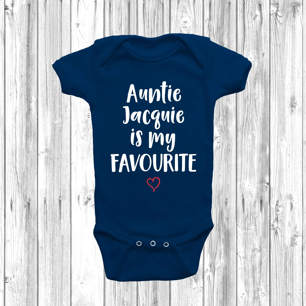Personalised Auntie Is My Favourite Baby Grow