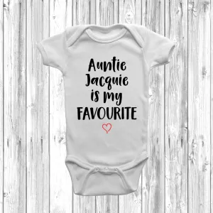 Personalised Auntie Is My Favourite Baby Grow