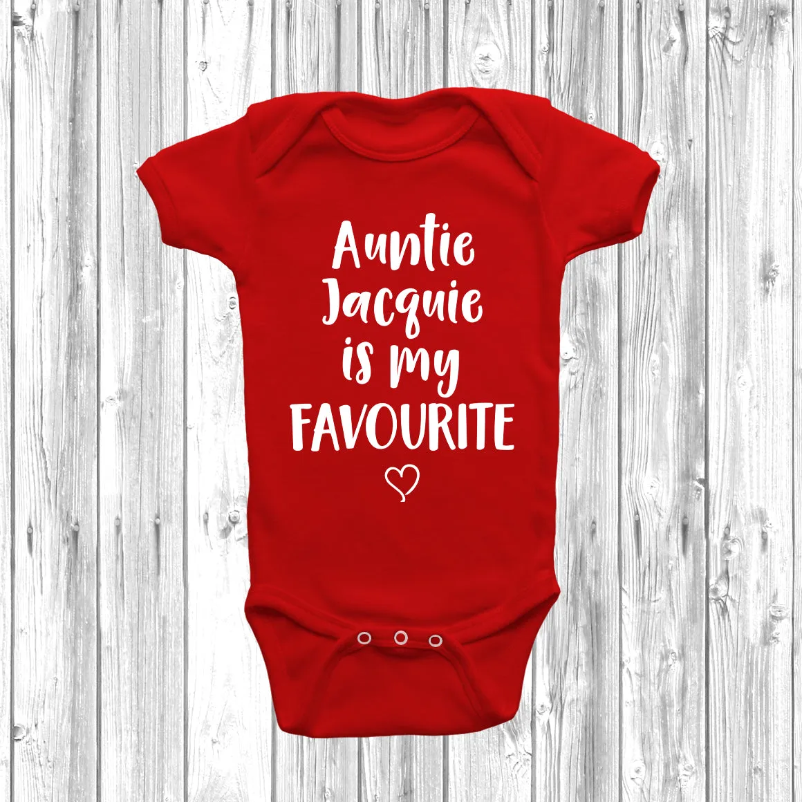 Personalised Auntie Is My Favourite Baby Grow