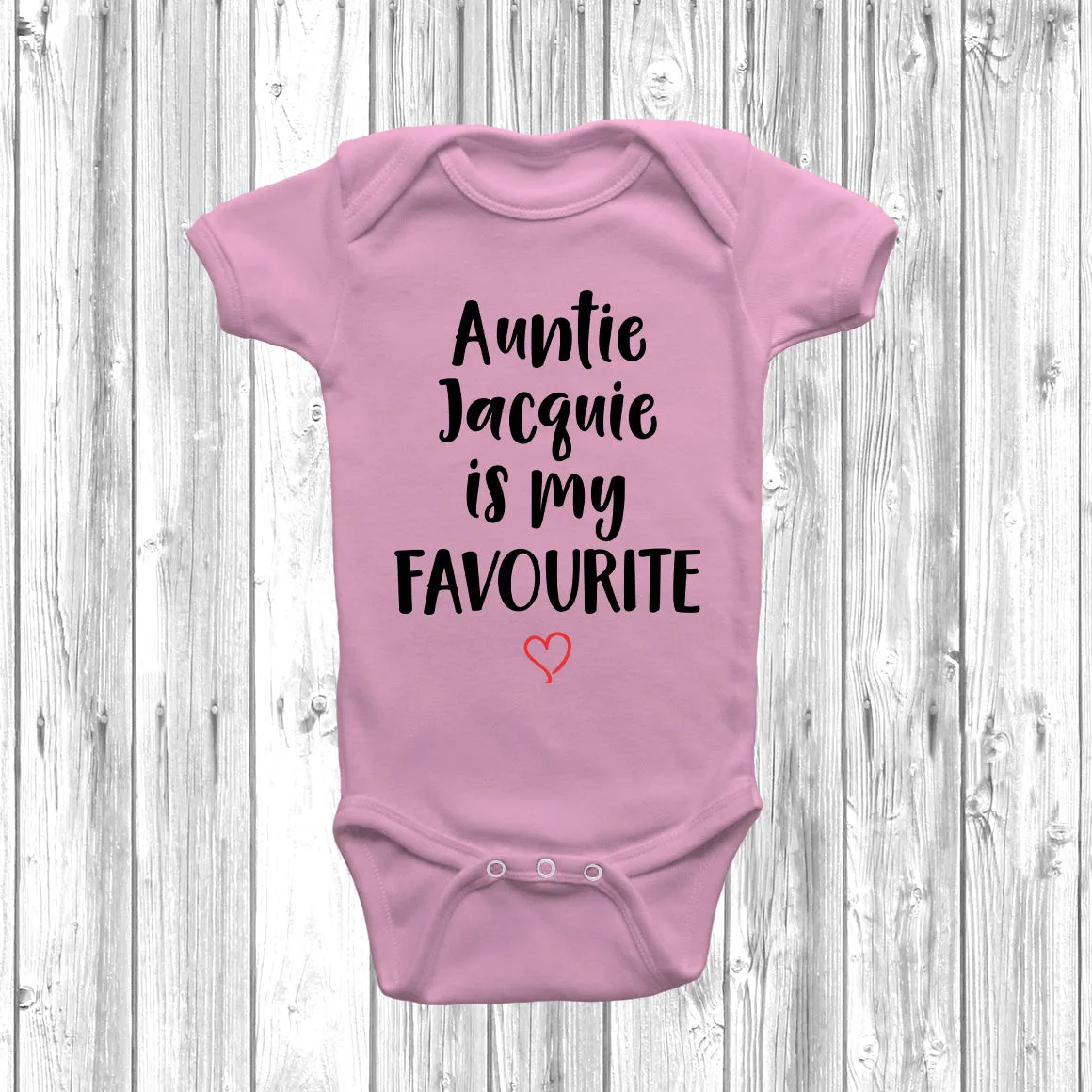 Personalised Auntie Is My Favourite Baby Grow