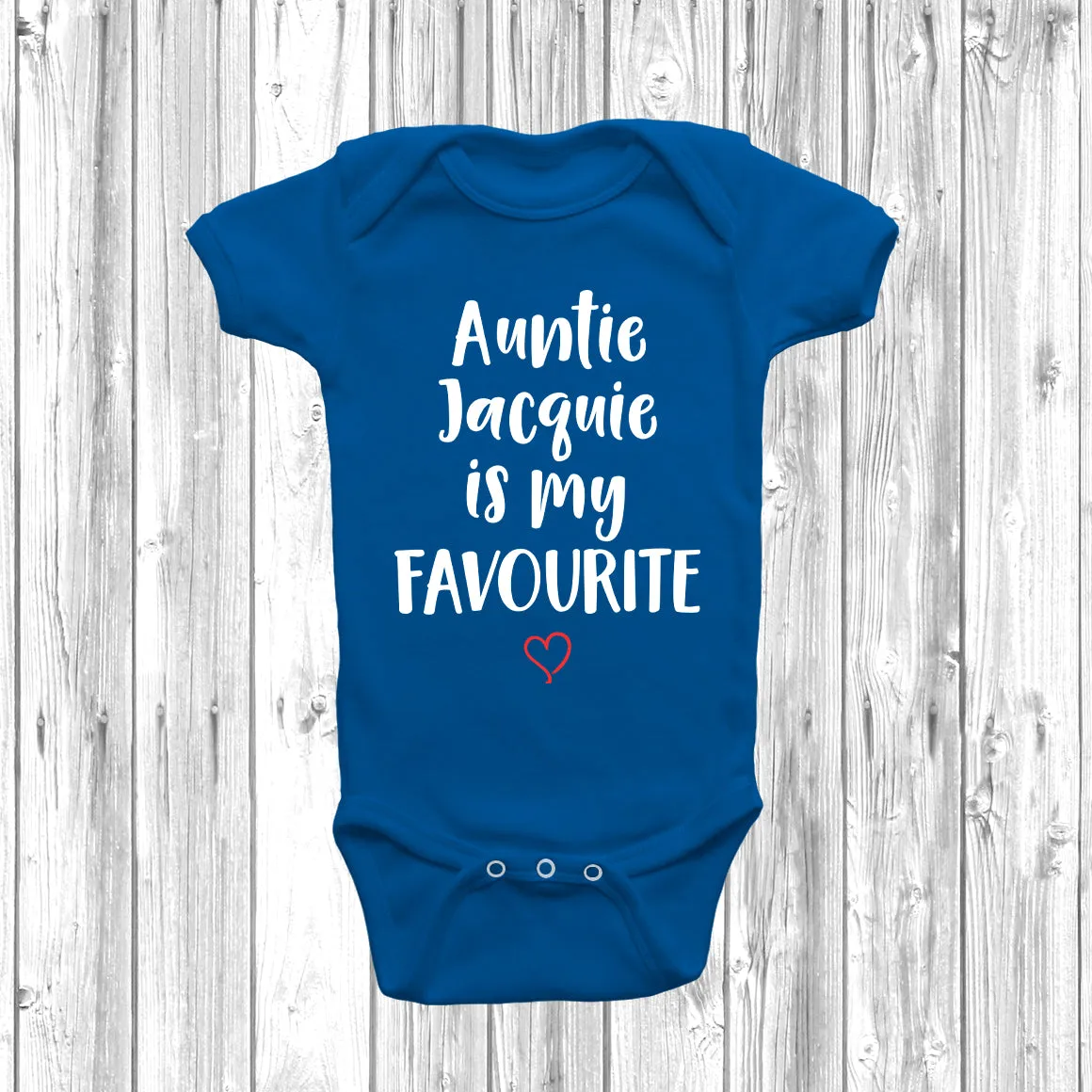 Personalised Auntie Is My Favourite Baby Grow