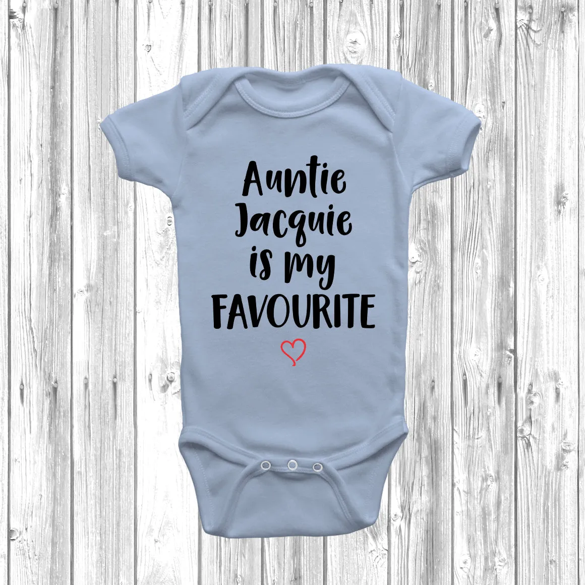 Personalised Auntie Is My Favourite Baby Grow