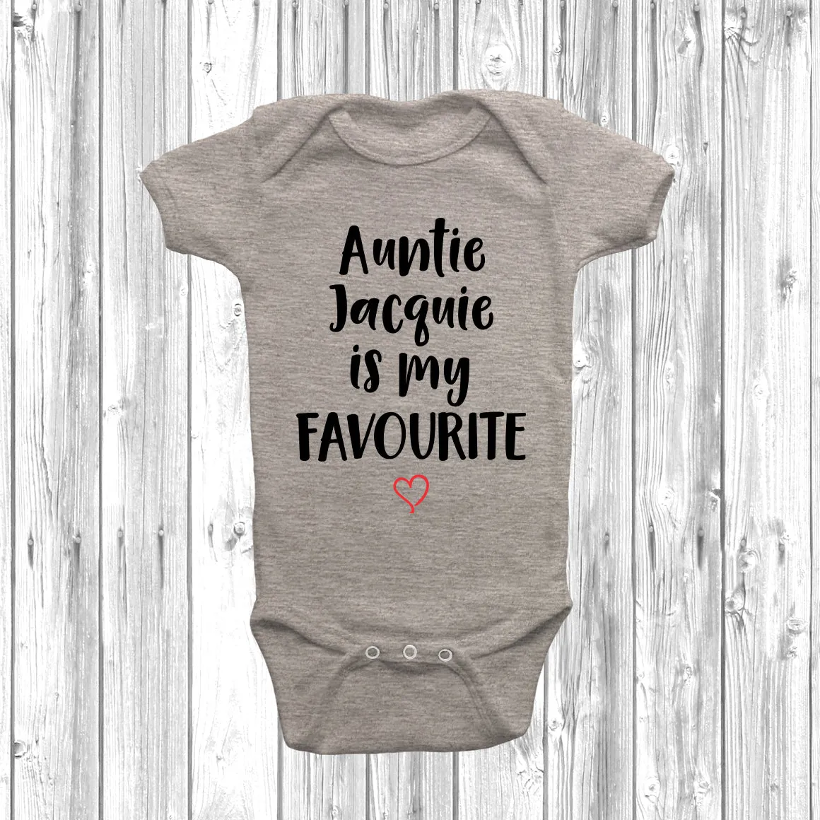 Personalised Auntie Is My Favourite Baby Grow