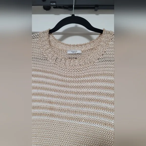 Peserico Beige Sequined threaded Jumper
