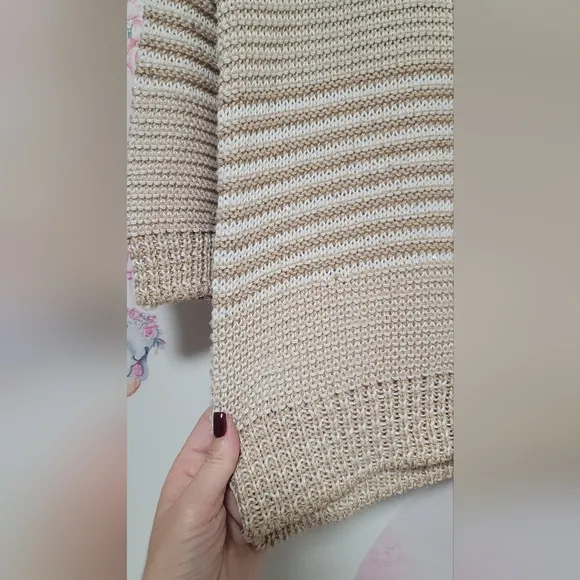 Peserico Beige Sequined threaded Jumper