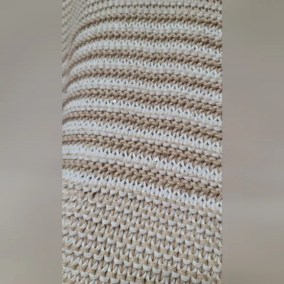Peserico Beige Sequined threaded Jumper