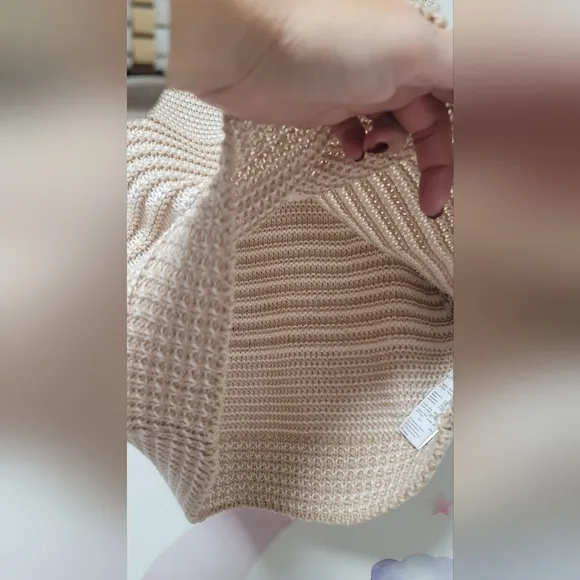 Peserico Beige Sequined threaded Jumper