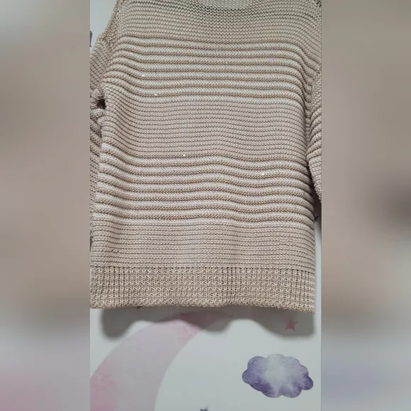 Peserico Beige Sequined threaded Jumper