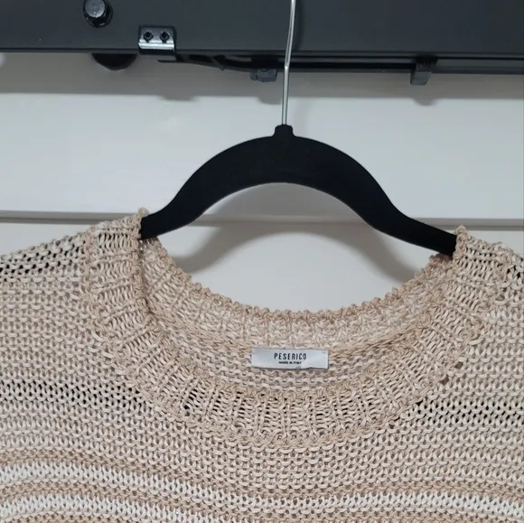 Peserico Beige Sequined threaded Jumper