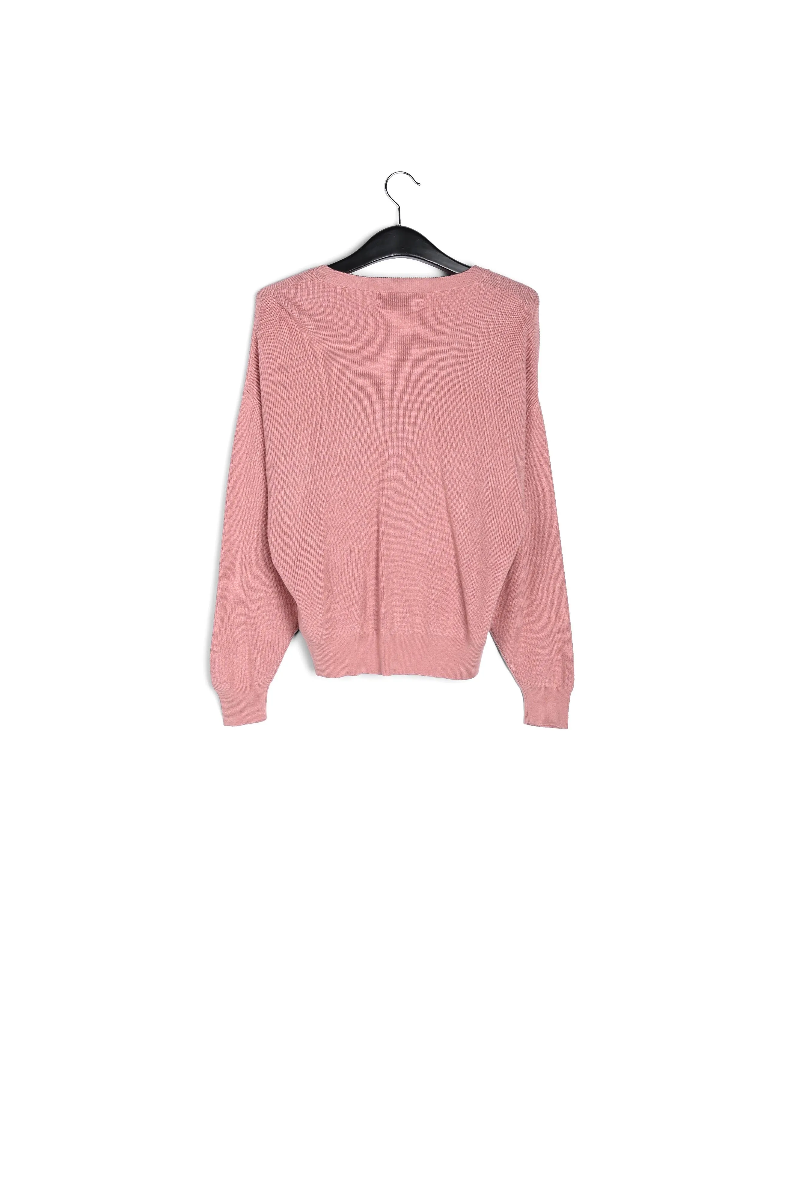 Pink oversized fine-knit sweater