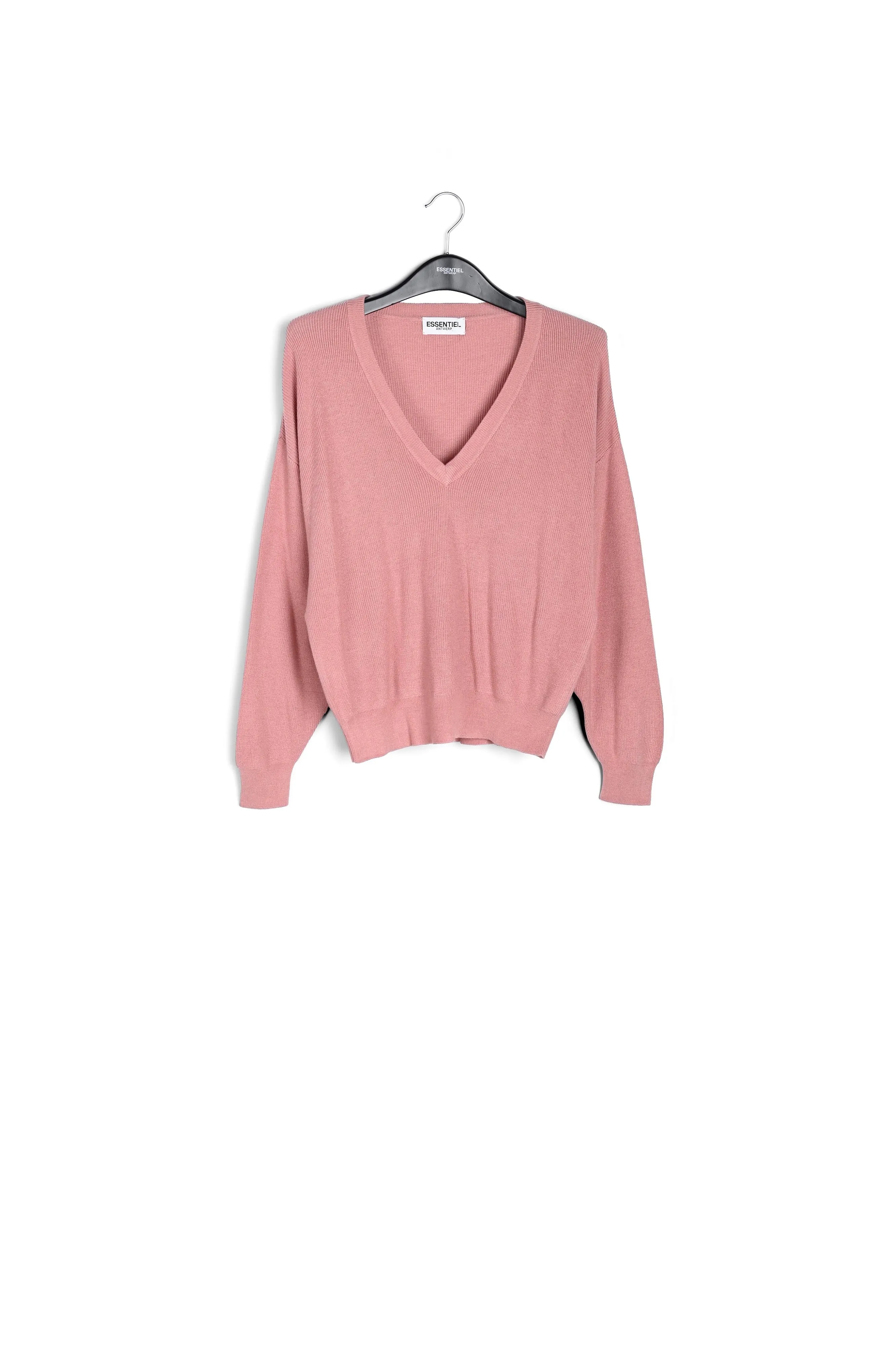 Pink oversized fine-knit sweater