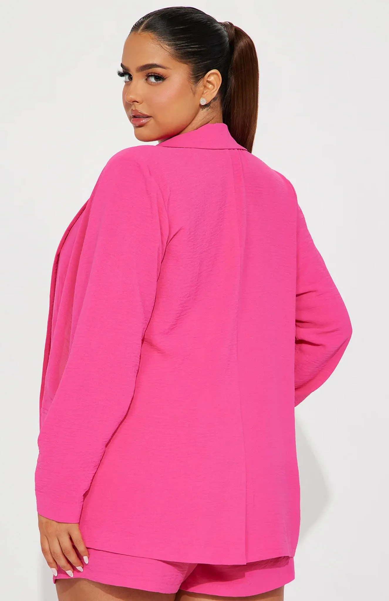 Pink Power Blazer Short Set | Power Suit