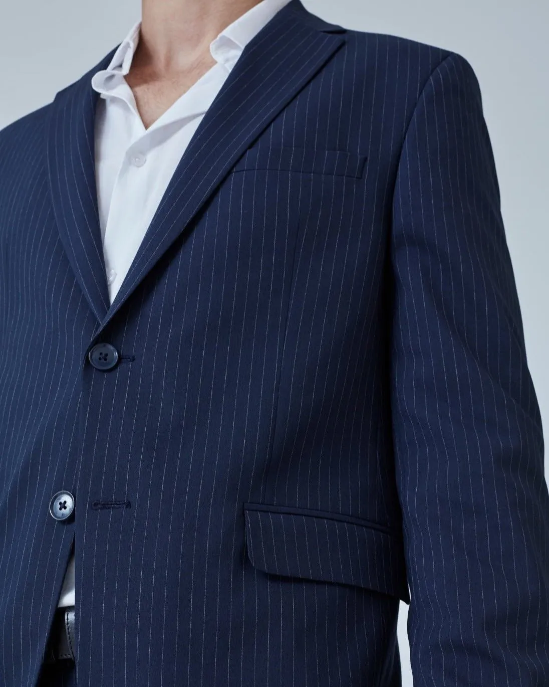 Pinstripe Suit Navy