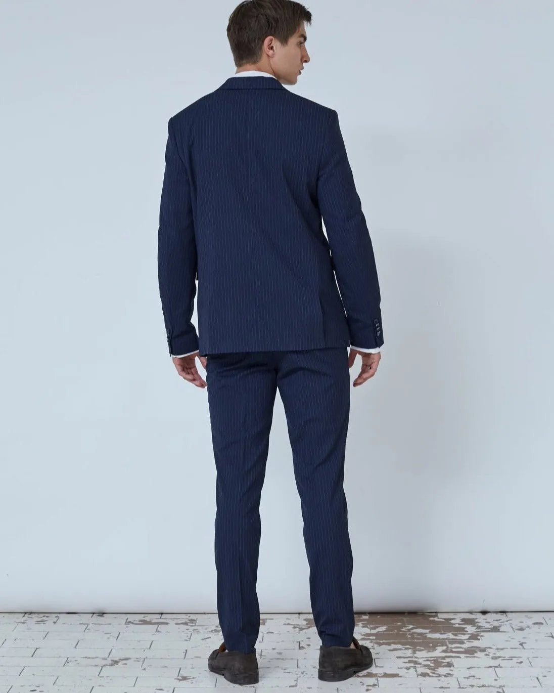 Pinstripe Suit Navy