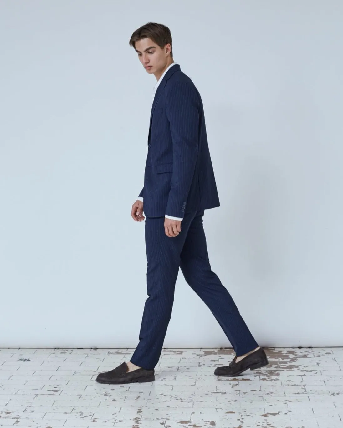 Pinstripe Suit Navy