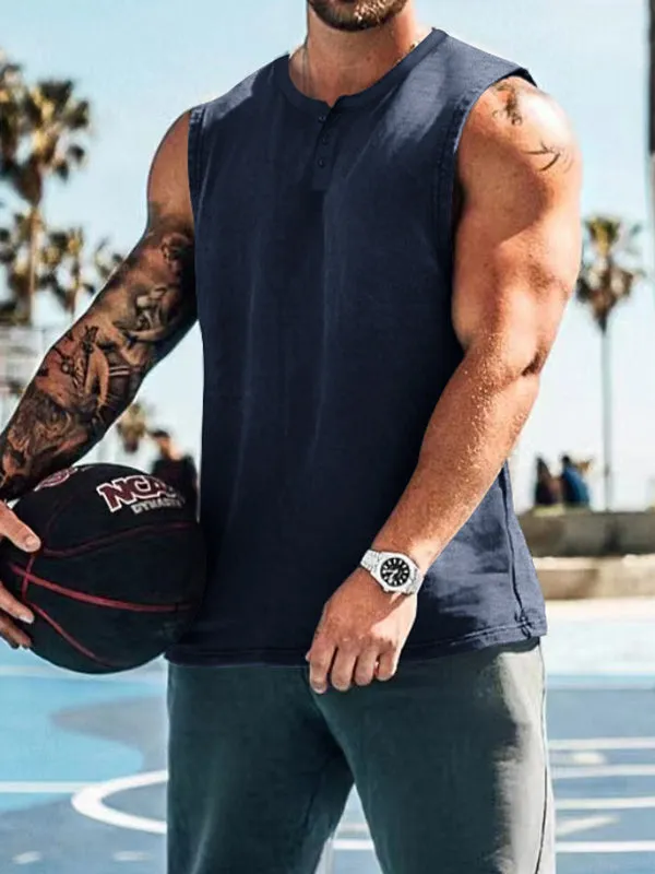 Plain Loose Casual Sports Vest