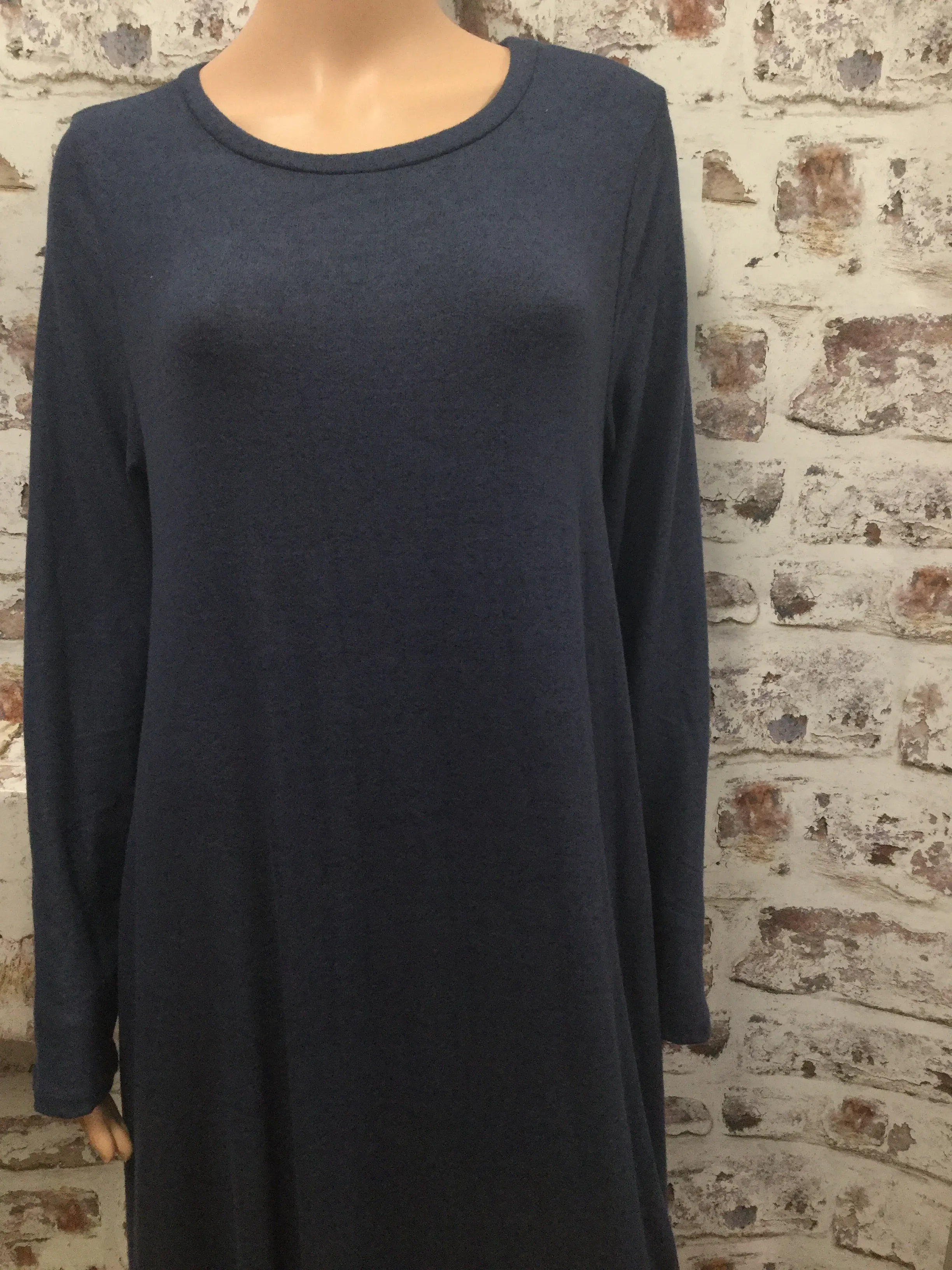 Plus Long Sleeve Hacci Dress