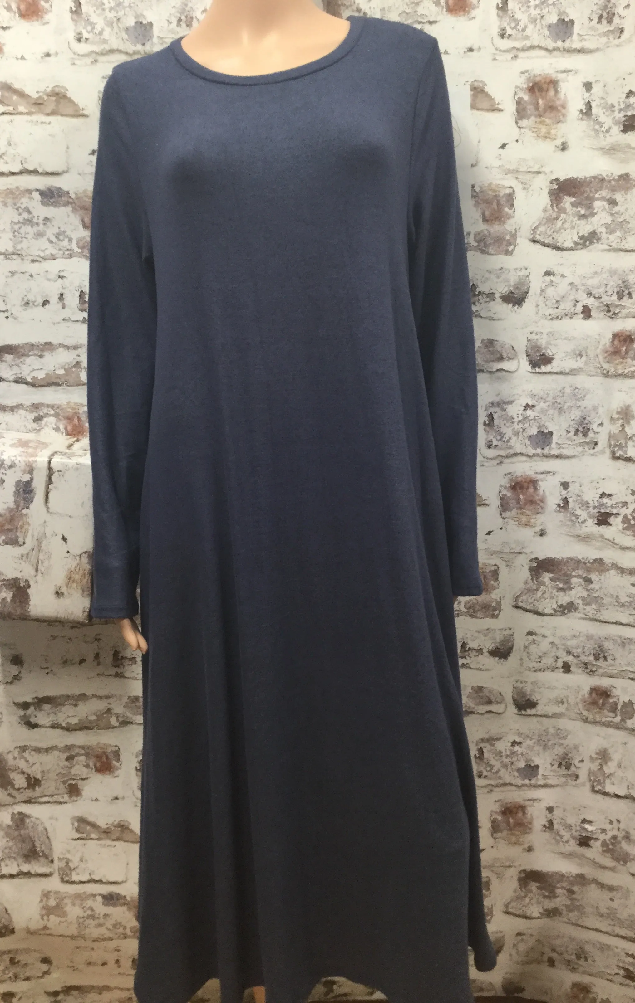 Plus Long Sleeve Hacci Dress