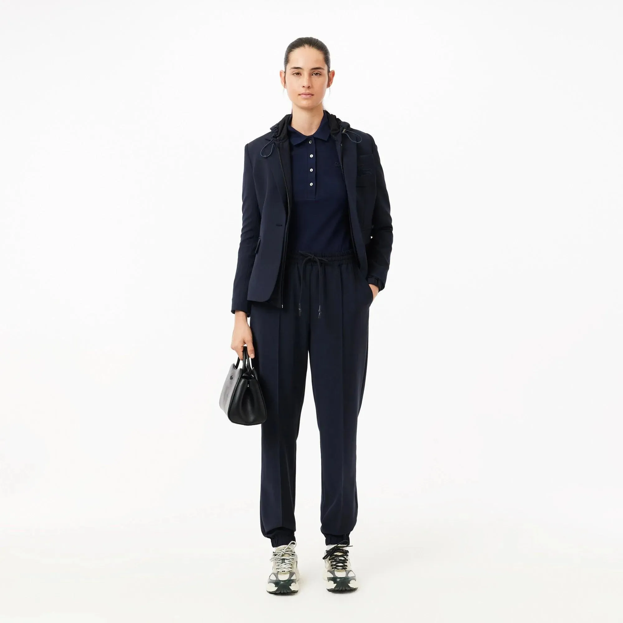 Polo Lacoste de Mujer en Piqué de Algodón Stretch Azul