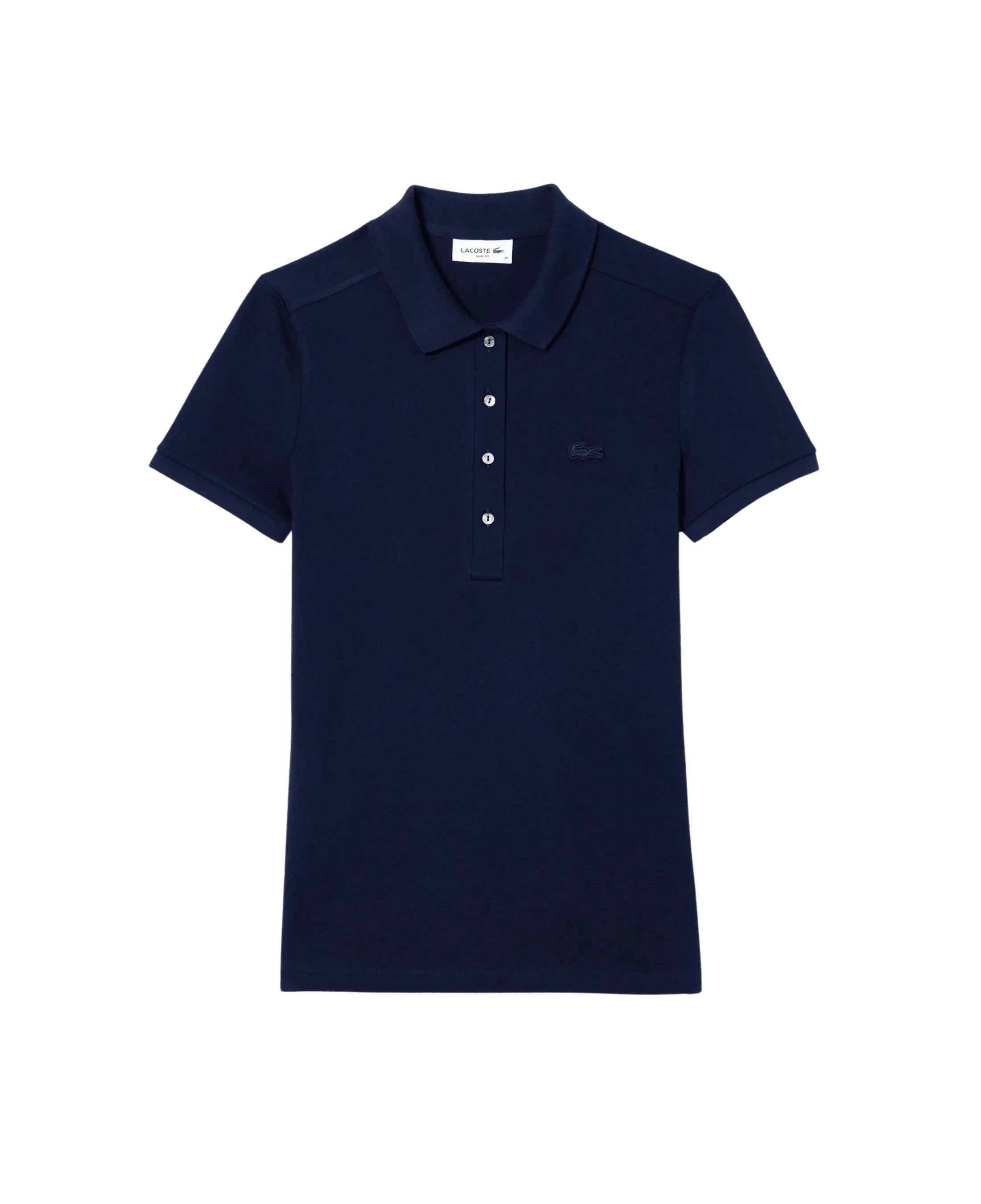 Polo Lacoste de Mujer en Piqué de Algodón Stretch Azul