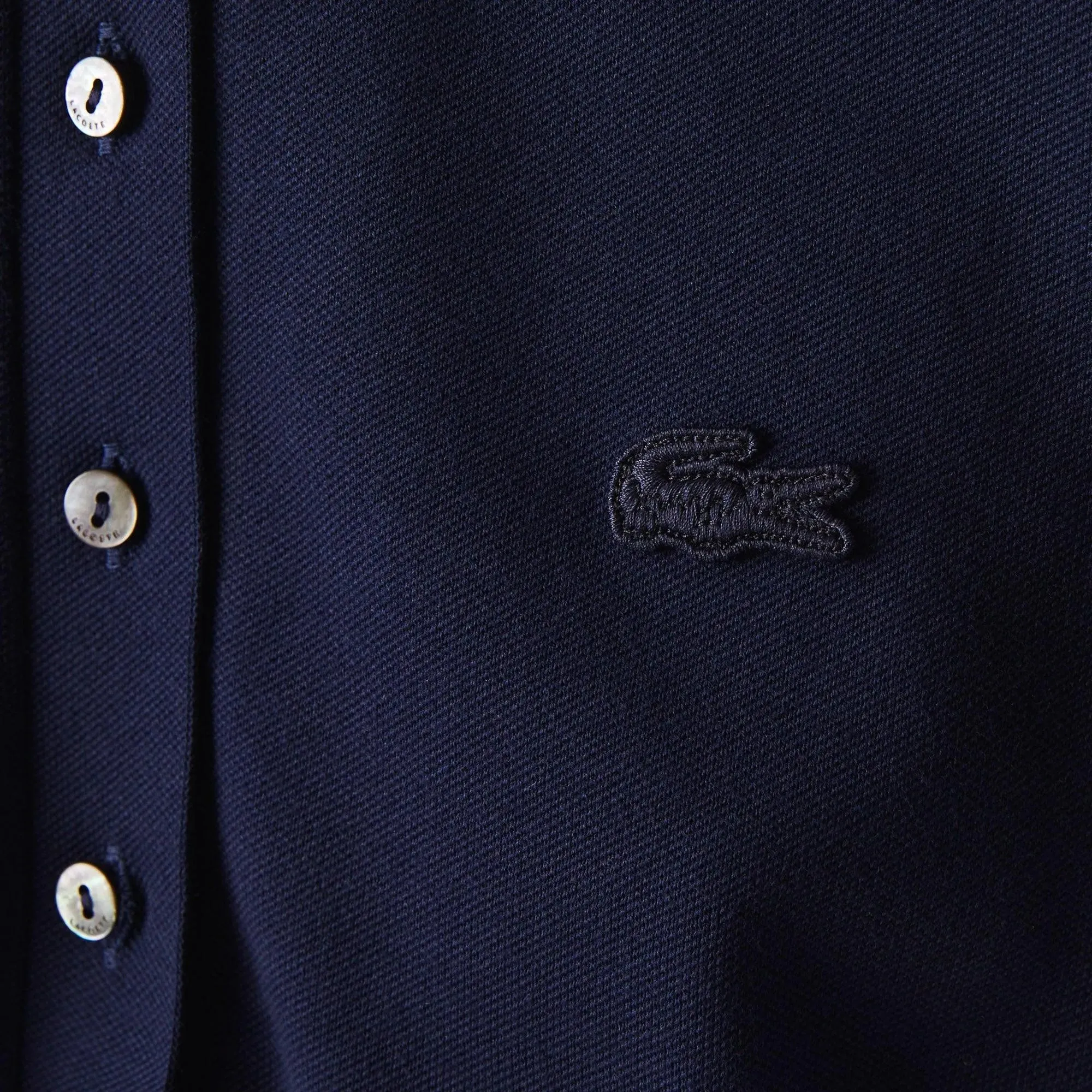 Polo Lacoste de Mujer en Piqué de Algodón Stretch Azul