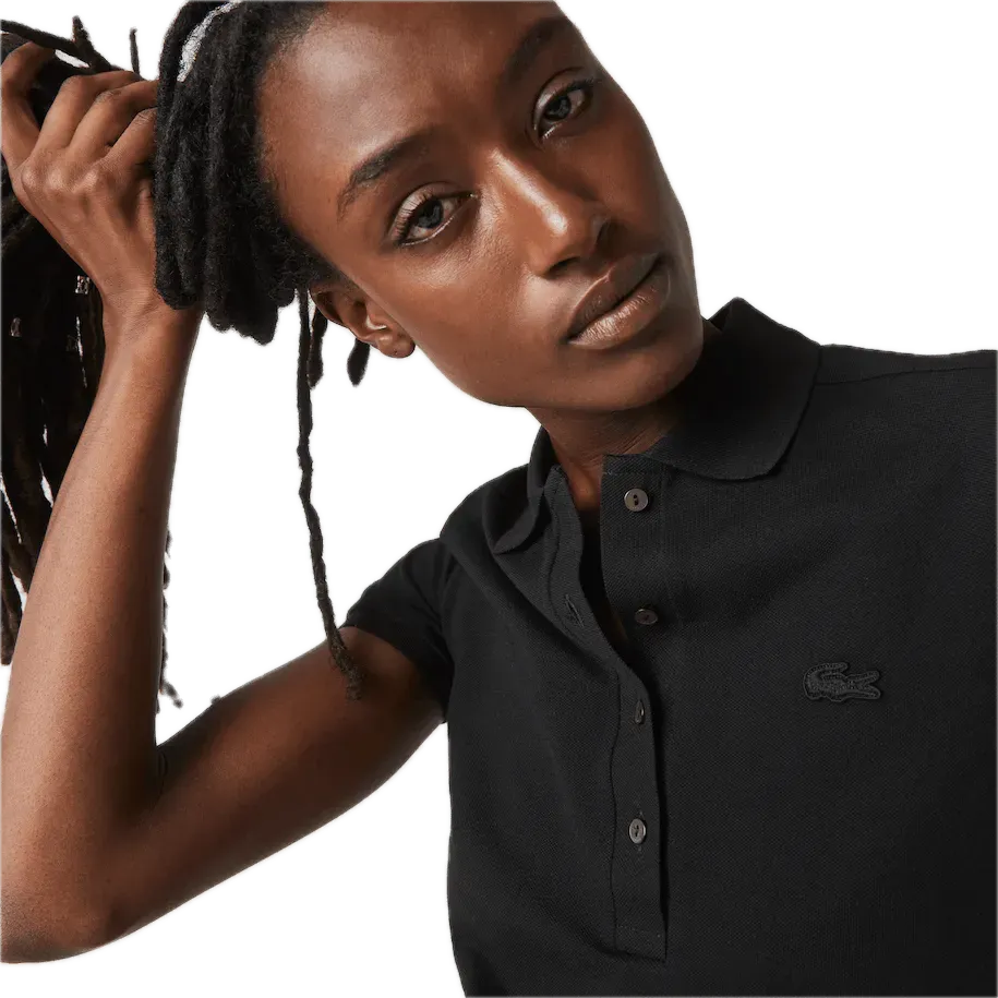 Polo Lacoste de Mujer en Piqué de Algodón Stretch Negro