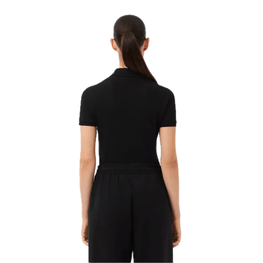 Polo Lacoste de Mujer en Piqué de Algodón Stretch Negro