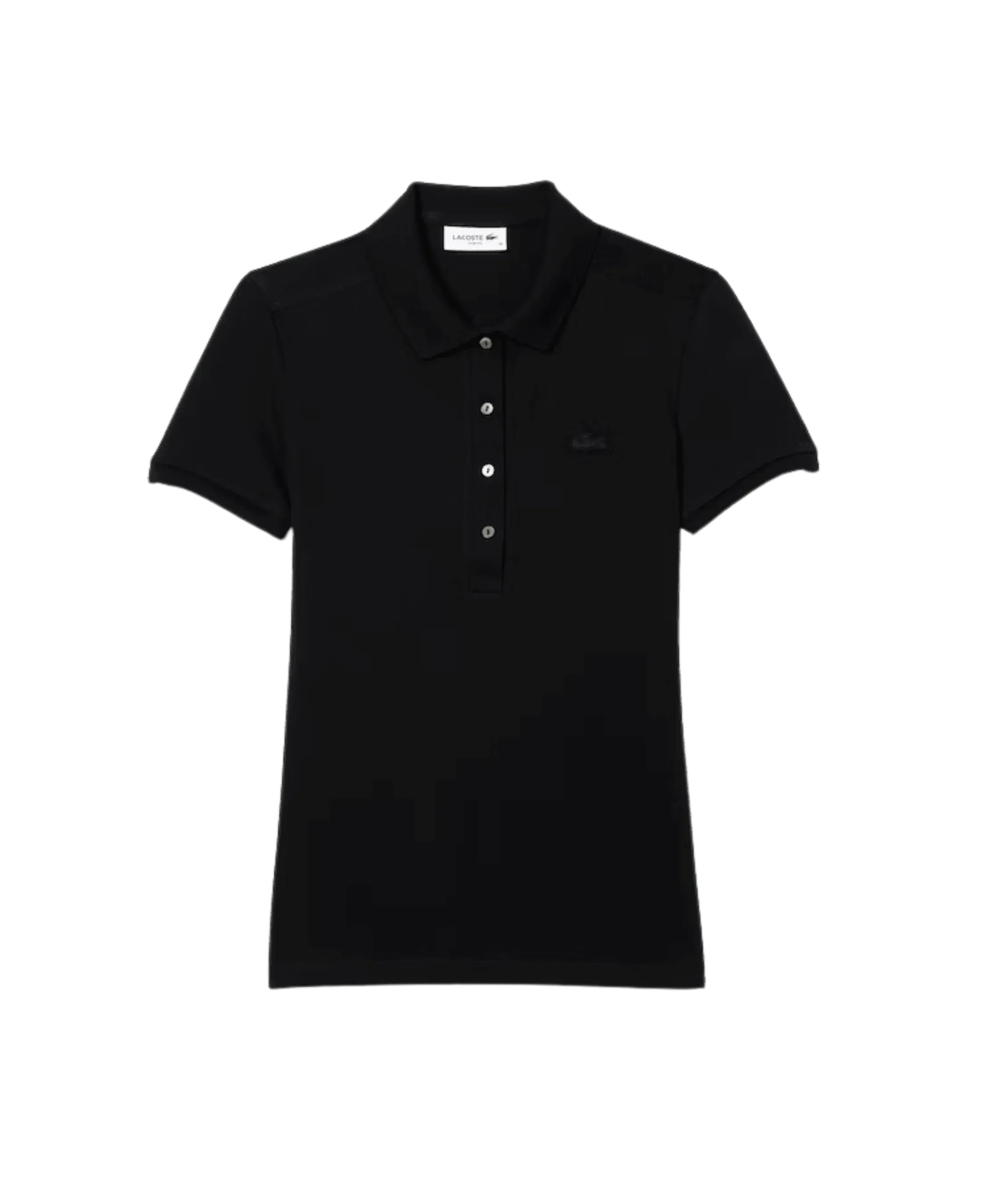 Polo Lacoste de Mujer en Piqué de Algodón Stretch Negro
