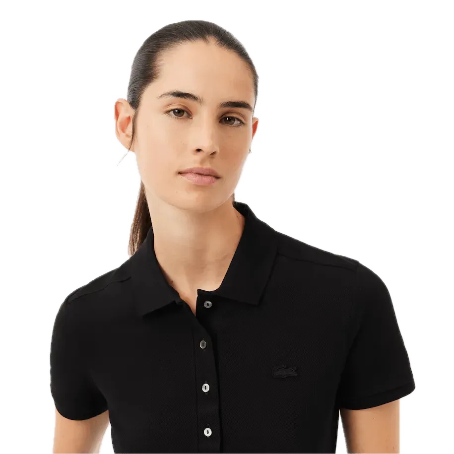 Polo Lacoste de Mujer en Piqué de Algodón Stretch Negro
