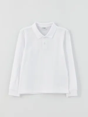 Polo Neck Basic Long Sleeve Boys T-Shirt