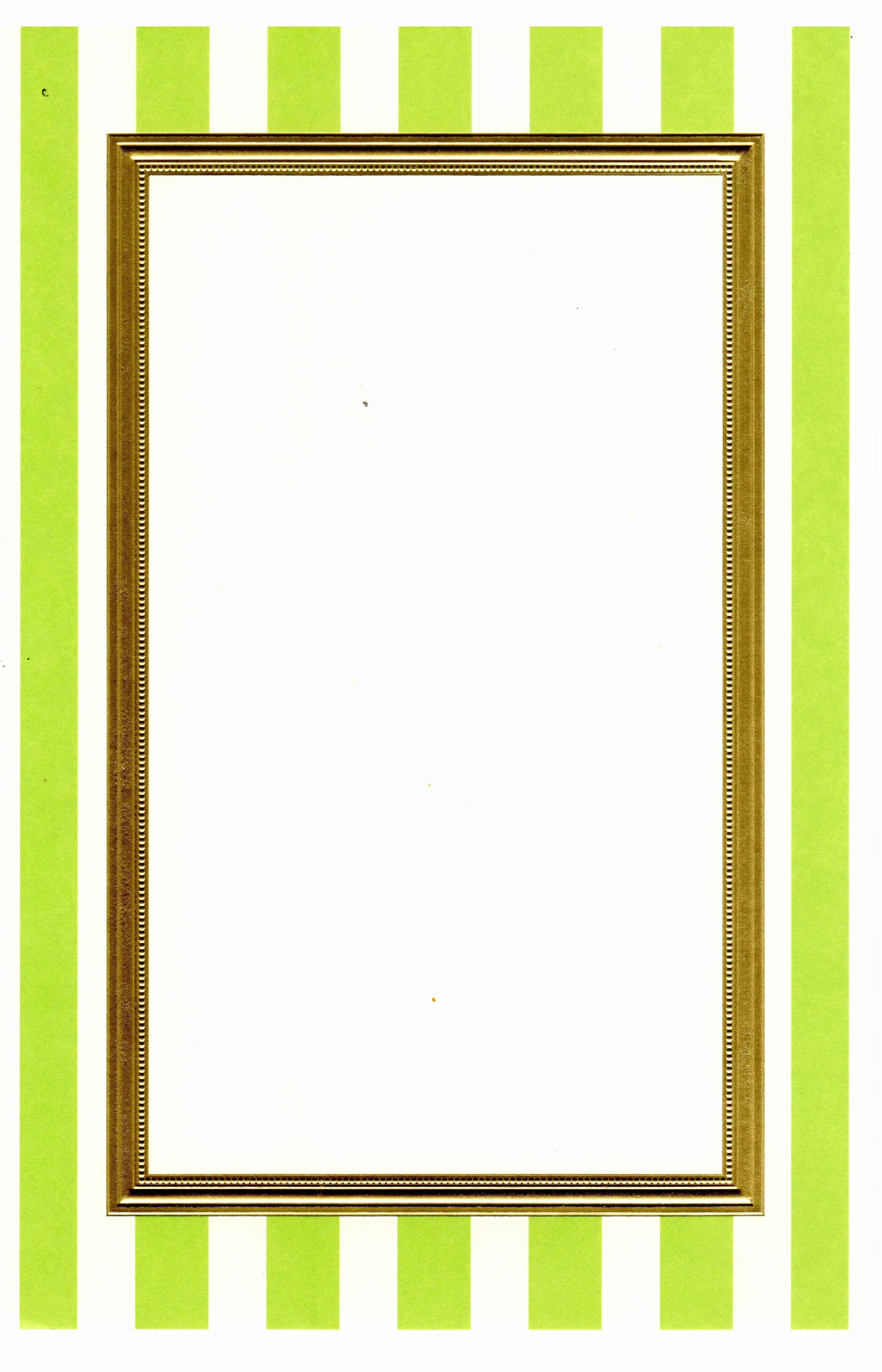 POLO STRIPES LIME GREEN AND GOLD - BLANK INVITATION