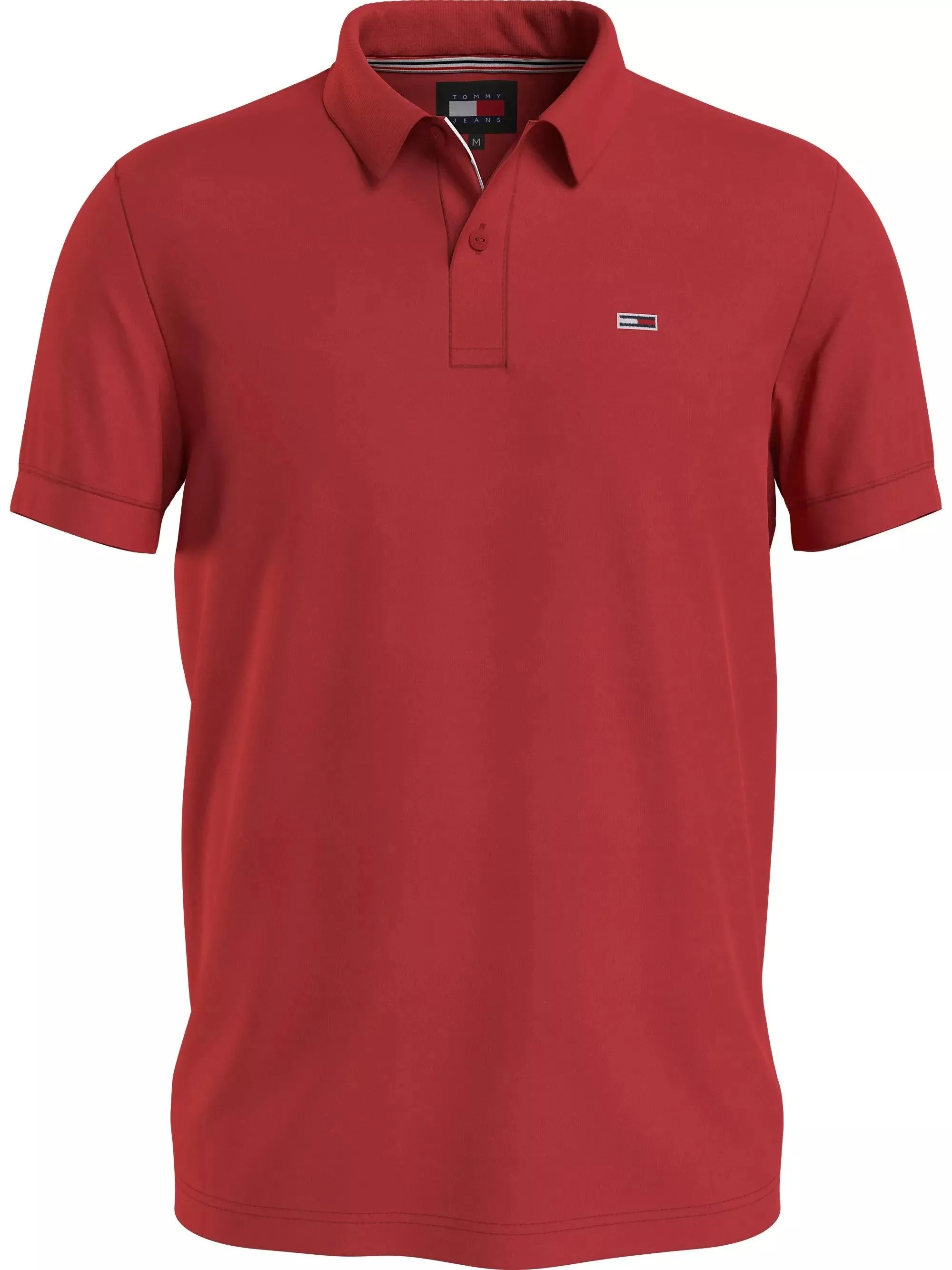 Polo Tommy Jeans Slim Placket Deep Crimson