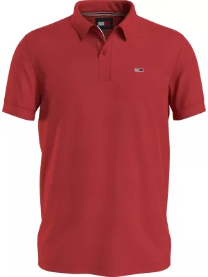 Polo Tommy Jeans Slim Placket Deep Crimson