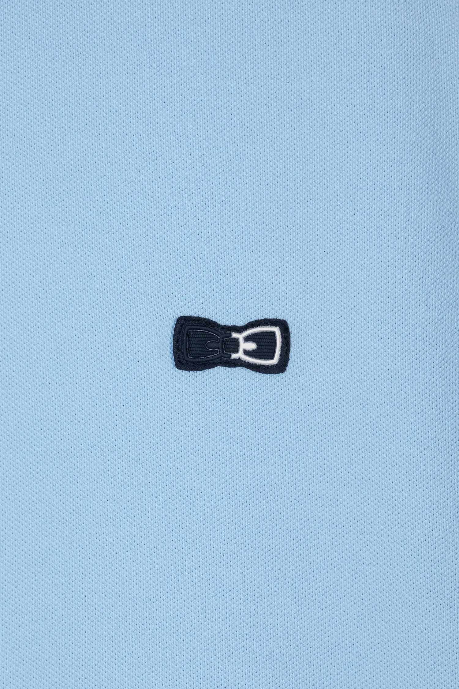 Polo zippé à manches courtes en coton stretch ciel coupe ajustée