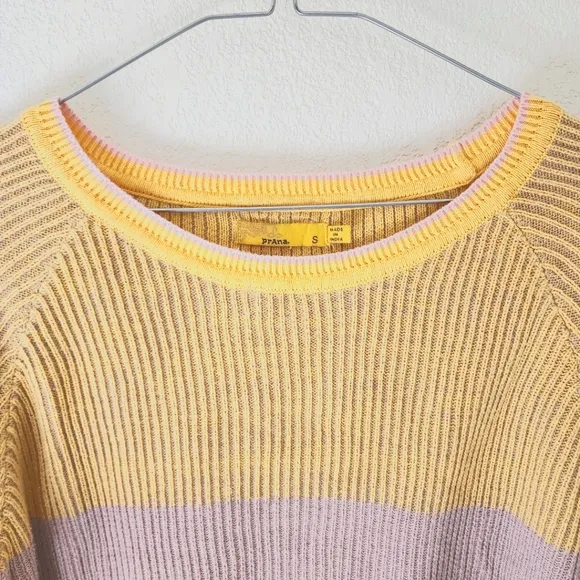 Prana Long sleeve Cotton Branagan Style Color block Striped Sweater Sz: Small