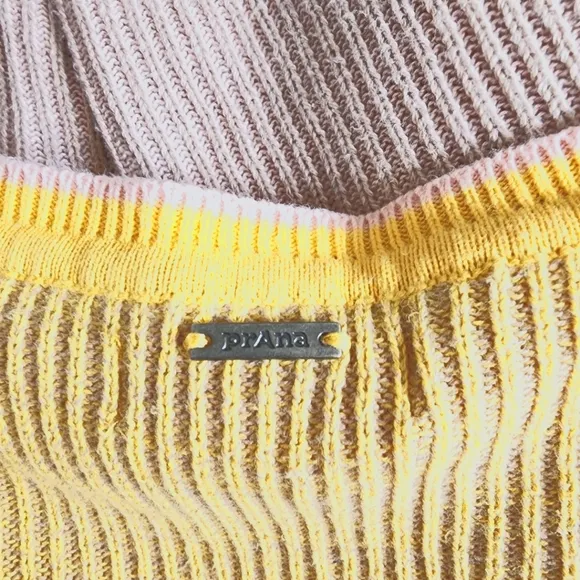 Prana Long sleeve Cotton Branagan Style Color block Striped Sweater Sz: Small