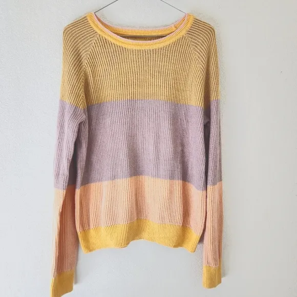 Prana Long sleeve Cotton Branagan Style Color block Striped Sweater Sz: Small