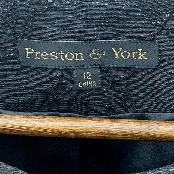 PRESTON &amp; YORK Black Embellished Evening Open Jacket