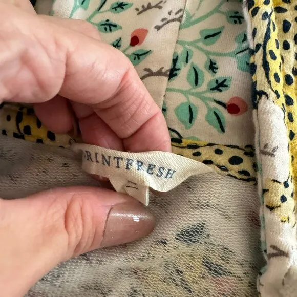 Printfresh Anthropologie cheetah leopard bagheera hoodie sweater cozy animal pj