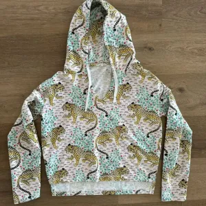 Printfresh Anthropologie cheetah leopard bagheera hoodie sweater cozy animal pj