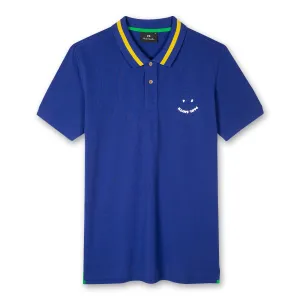 PS Paul Smith - Slim Fit 'Happy' Polo Shirt in Blue