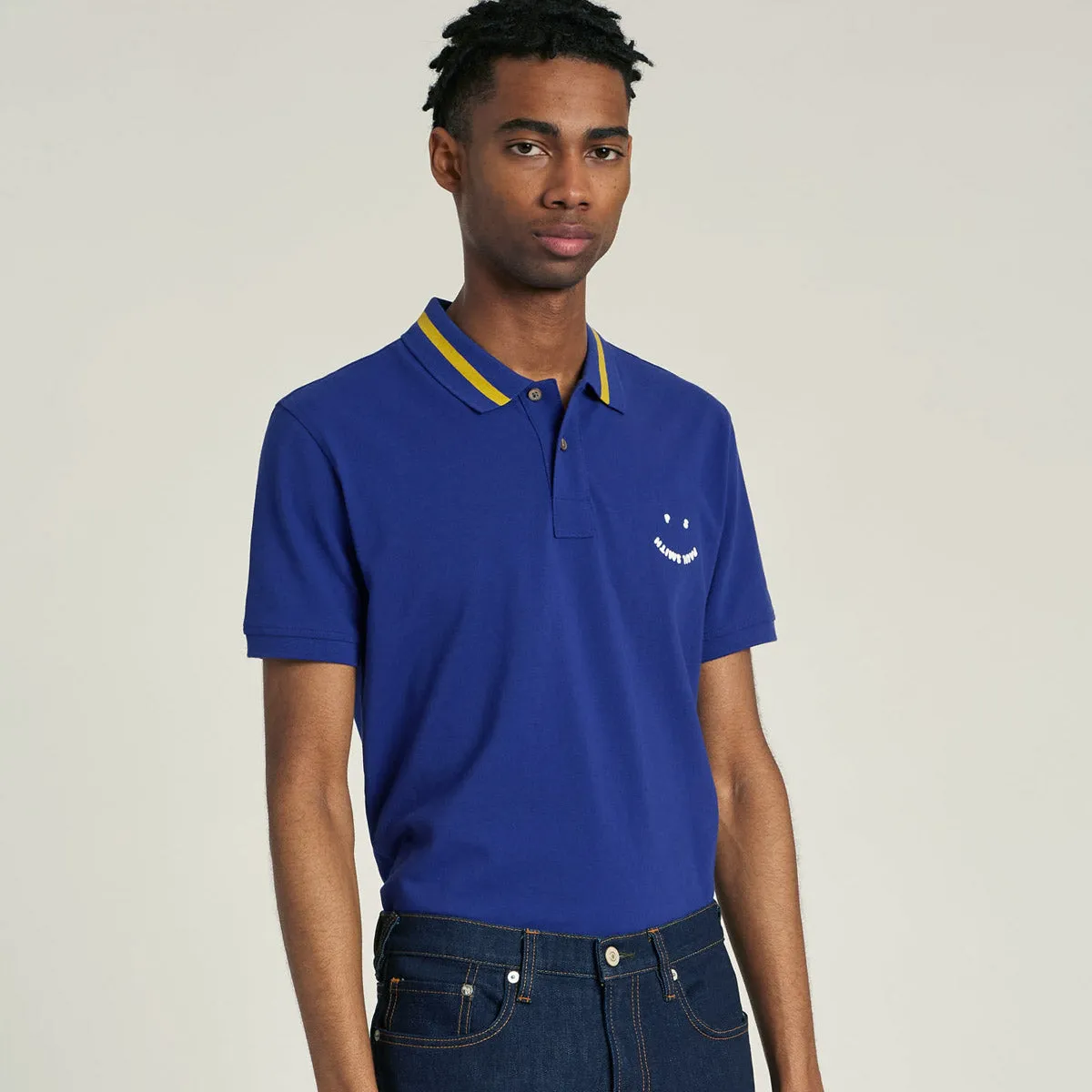 PS Paul Smith - Slim Fit 'Happy' Polo Shirt in Blue
